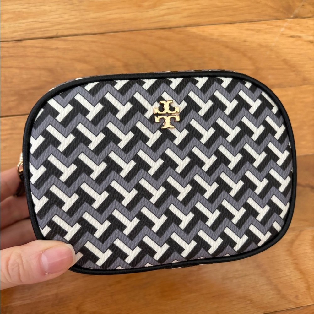 Tory Burch Black and White Patterned Pouch